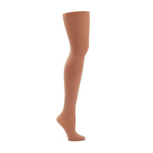 Load image into Gallery viewer, Product image of CAPEZIO Seamless Ultra Soft Footed Tight, style 1915, colour suntan, side view.