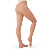 Load image into Gallery viewer, Female model wearing CAPEZIO Ultra Soft Transition Tight, style 1916, colour suntan.