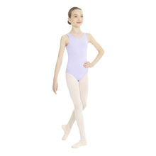 Load image into Gallery viewer, Female model wearing MONDOR Essentials Tank Leotard, style 40095, colour lilac-59, front view.
