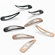 Load image into Gallery viewer, Product image of: BUNHEADS Snap Clips (out of package), Style: BH1512, BH1513, BH1514, BH1515, Colors: Blonde, Light Brown, Dark Brown, Black, Top view.