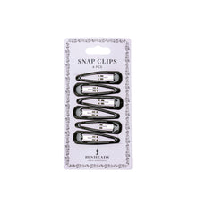 Load image into Gallery viewer, Product image of: BUNHEADS Snap Clips (packaged), Style: BH1515, Colors: Black, Top view.