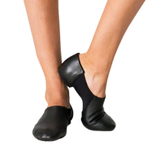 Load image into Gallery viewer, Female model wearing CAPEZIO Hanami Wonder Jazz Shoe, Style: CG30W, Color: Black, View: Front and side.