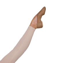 Load image into Gallery viewer, Female model wearing CAPEZIO Hanami Wonder Jazz Shoe, Style: CG30C, Color: Caramel, View: Side.