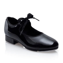 Load image into Gallery viewer, Product image of: CAPEZIO Jr. Tyette Tap Shoe, Style: N625, Color: Black, 45 degree angle view.