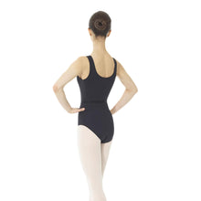 Load image into Gallery viewer, Female model wearing MONDOR Tank RAD Leotard. Style: 3545. Color: Black. View: Back.
