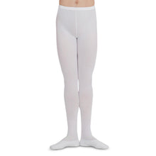 Load image into Gallery viewer, Male model wearing Capezio Footed Tight, style MT11, colour white.