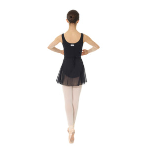 Female model wearing MONDOR Royal Academy Of Dance Chiffon Skirt, style 016100, colour black., back view.