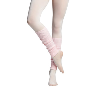Female model wearing MONDOR 16" Legwarmers, style 252, colour True Pink-01.