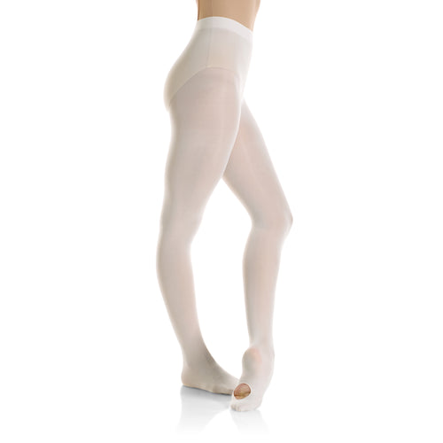 Female model wearing Mondor Ultra Soft Tight, style 319, colour ballerina.