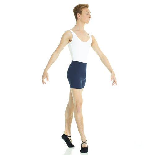 Male model wearing Mondor Matrix Short, style 3537, color navy, front view.