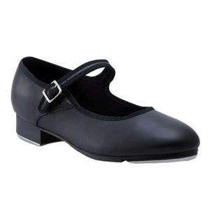 Product image of: CAPEZIO Mary Jane Tap Shoe, Style: 3800, Color: Black, 45 degree angle side view.