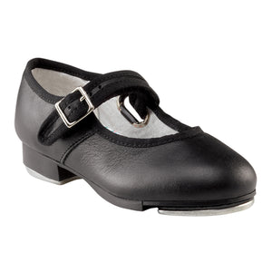 Product image of: CAPEZIO Mary Jane Tap Shoe - Kids, Style: 3800C, Color: Black, 45 degree side view.