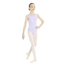 Load image into Gallery viewer, Female model wearing MONDOR Essentials Tank Leotard, style 40095, colour lilac-59, front view.
