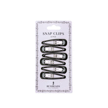 Load image into Gallery viewer, Product image of: BUNHEADS Snap Clips (packaged), Style: BH1515, Colors: Black, Top view.
