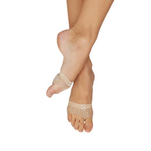 Load image into Gallery viewer, Female model wearing CAPEZIO Rhinestone Footundeez, Style: H07R, Color: Nude, View: Front, Side.
