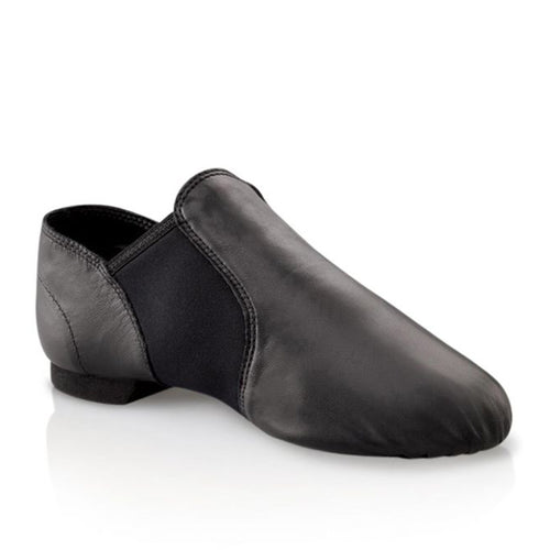 Product image of Capezio Jazz Slip On Shoe, style EJ2, colour black, 45 degree view.
