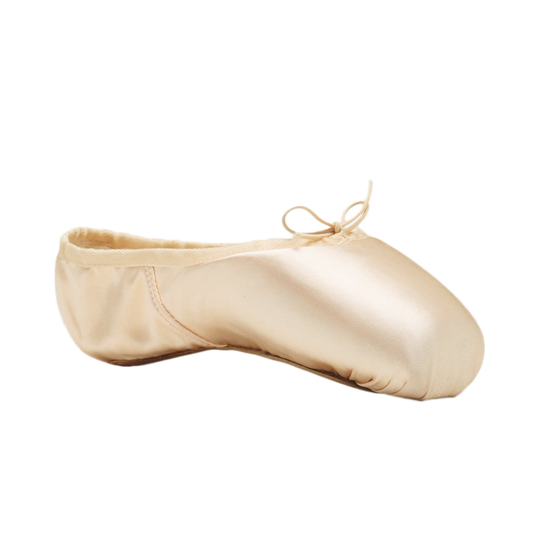 Product image of BLOCH Balance European Pointe Shoe, style ES0160L, colour pink satin, 45 degree side view.