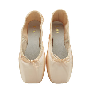 Product image of BLOCH Balance European Pointe Shoe, style ES0160L, colour pink satin, top view.