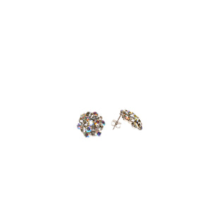 Product image of: FH2 16 mm AB Mixed Cluster Earrings - Pierced, Style: AZ0014 Color: Mixed, View: Front and side.
