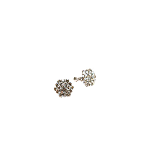 Product image of: FH2 16 mm Crystal Cluster Earrings - Clip On, Style: AZ0015-1, Color: Clear, View: Front.