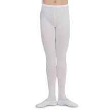 Load image into Gallery viewer, Male model wearing Capezio Footed Tight, style MT11, colour white.
