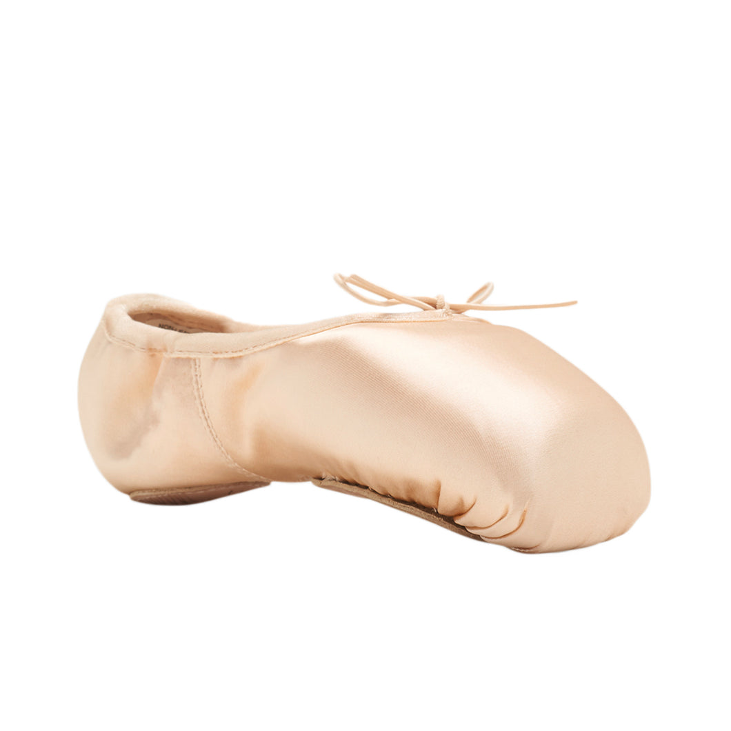 Product image of Bloch Eurostretch Pointe Shoe, style S0172L, colour pink satin, side view.