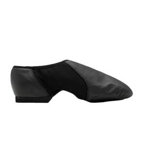 Product image of BLOCH Neo Flex Slip On Leather Jazz Shoe - Kids. Style: S0495G. Color: Black. View: Side.