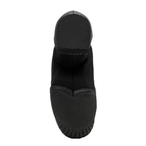 Product image of BLOCH Neo Flex Slip On Leather Jazz Shoe - Kids. Style: S0495G. Color: Black. View: Bottom.