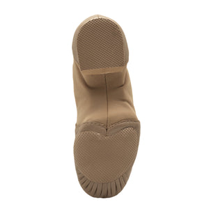 Product image of BLOCH Neo Flex Slip On Leather Jazz Shoe. Style: S0495L. Color: Tan. View: Bottom.