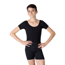 Load image into Gallery viewer, Male model wearing Capezio Studio Short, style SE1067M, color black, front view.
