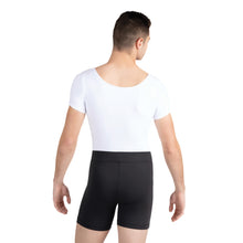 Load image into Gallery viewer, Male model wearing Capezio Studio Short, style SE1067M, color black, back view.

