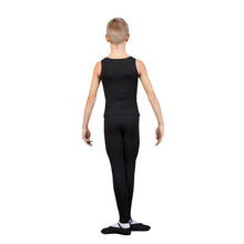 Load image into Gallery viewer, Boy model wearing Sansha Signature Boys Footless Tights, style Y0151C, colour black, back view.
